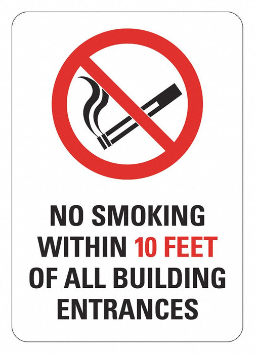 Rflct No Smoking Sign 14x10in Aluminum