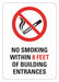 Reflective No Smoking Sign 10inx7in Alum