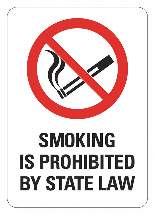 No Smoking Sign 10inx7in Non-PVC Polymer