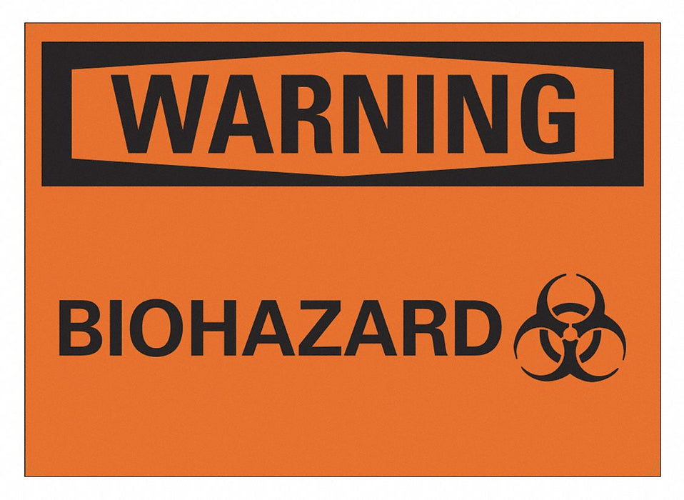 Biohazard Sign 7inx10in Non-PVC Polymer