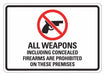 Rflctive No Weapons Sign 7x10in Aluminum