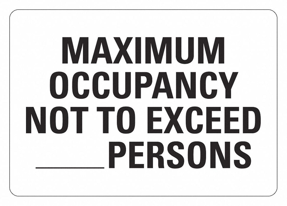 Aluminum Maximum Occupancy Sign 10x14in