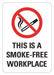 No Smoking Sign 10inx7in Rflctv Sheeting