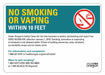 No Smoking Sign 10inx14in Aluminum