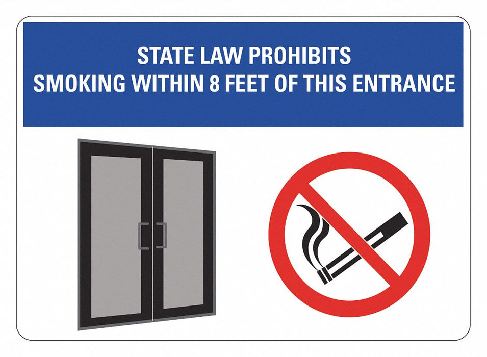No Smoking Sign 7inx10in Non-PVC Polymer