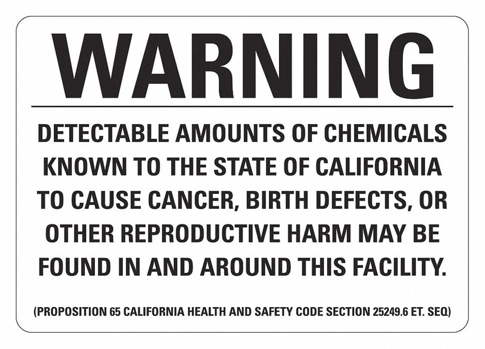 Eco Asbestos Warn Sign 10x14in Non-PVC