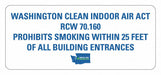 No Smoking Sign 3inx7in Non-PVC Polymer