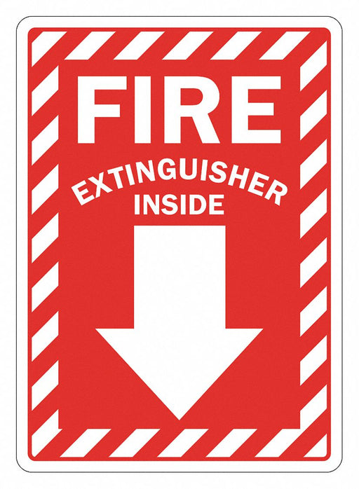 Fire Extinguisher Sign 10x7in Reflective