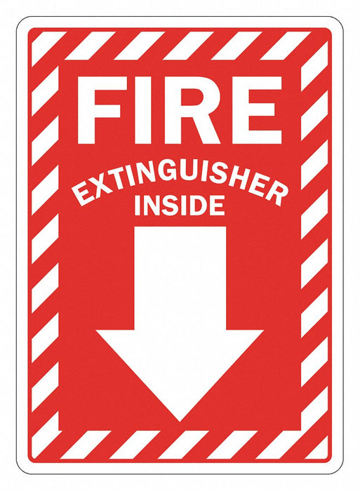 Fire Extinguisher Sign 10x7in Reflective