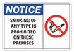No Smoking Sign 7 in x 10 in
