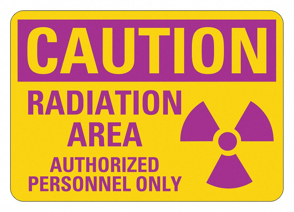 Radiation Sign 7 inx10 in Plastic