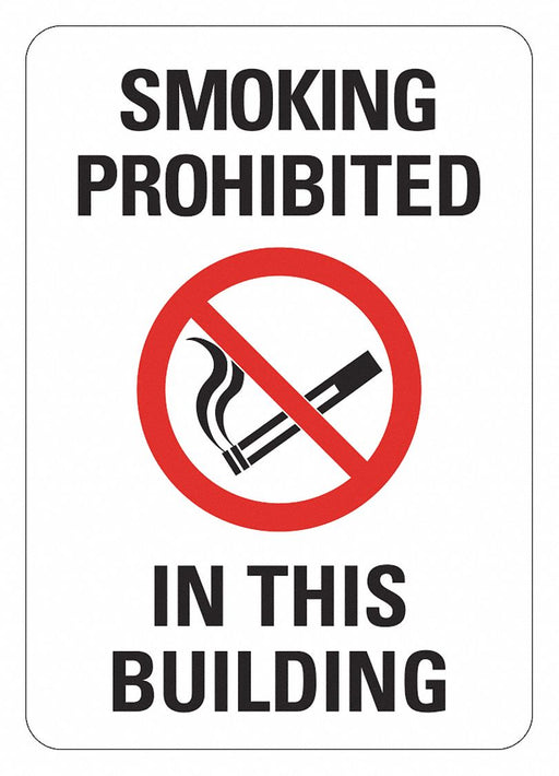 No Smoking Sign 7 inx10 in Plastic