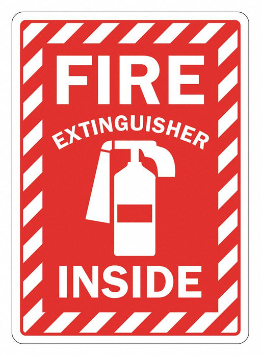 Rflct Fire Extinguisher Sign 10x7in Alum