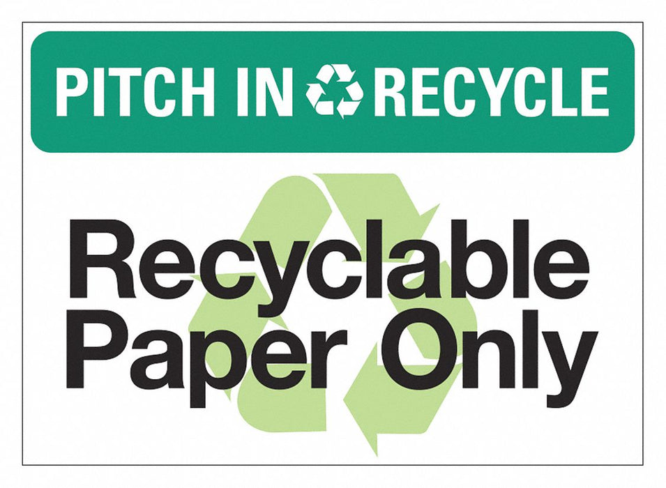 Eco Pitch In  Recycle Sign 10x14in PK5