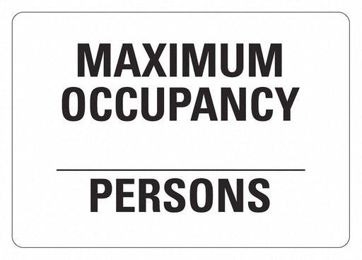 Aluminum Maximum Occupancy Sign 10x14in