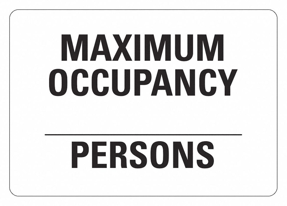 Aluminum Maximum Occupancy Sign 10x14in