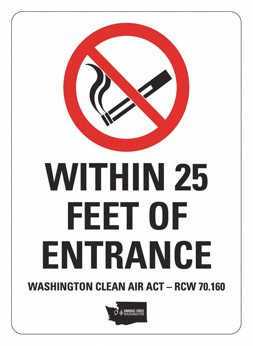 No Smoking Sign 7inx5in Reflctv Sheeting
