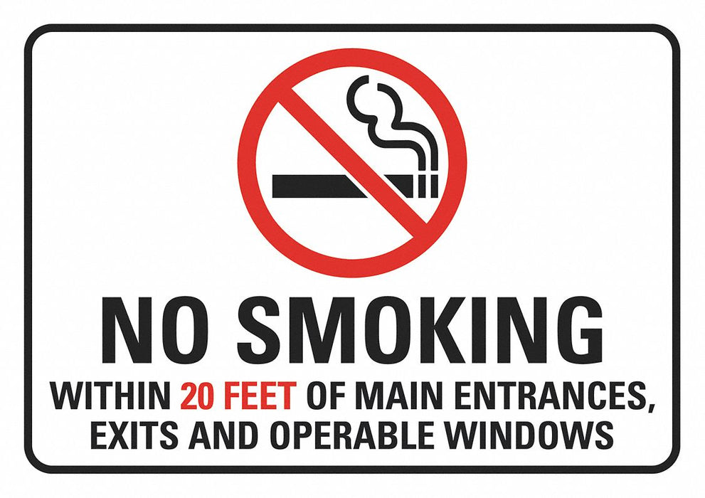 No Smoking Sign 7x10in NoPVC Polymer PK2