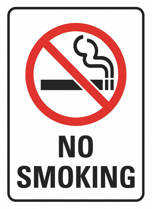 No Smoking Sign 7x5in Reflctv Sheet PK2