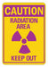 Radiation Caution Sign 14inx10in Alum