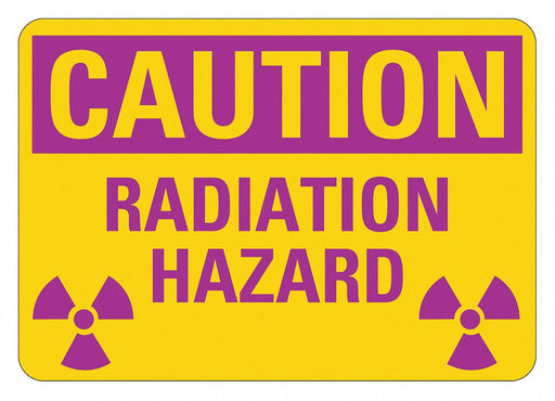 Radiation Sign 7 in x 10 in Aluminum