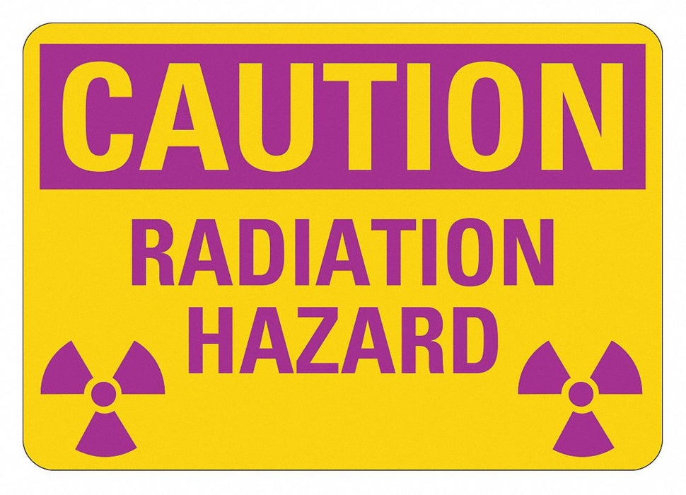 Radiation Sign 7 in x 10 in Aluminum