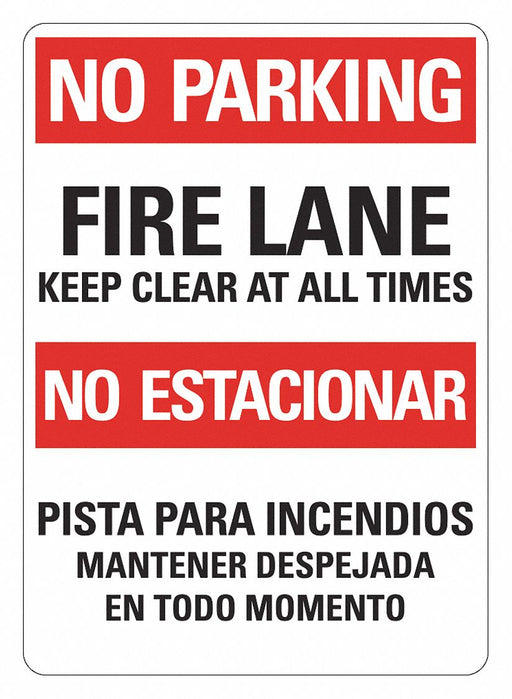 Fire lane Sign 14inx10in Plastic