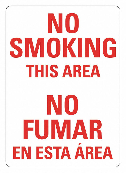 No Smoking Sign 14 inx10 in Plastic