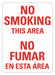 No Smoking Sign 14 inx10 in Plastic