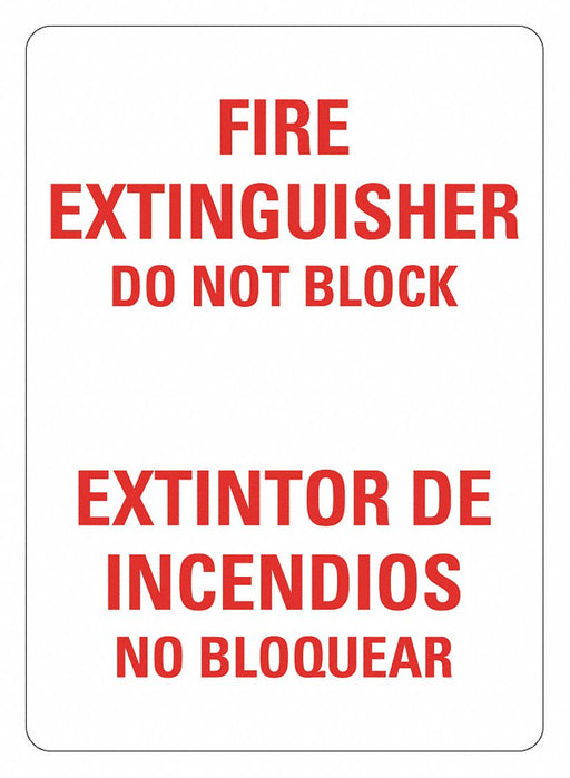 Fire Extinguisher Sign 14inx10in Plastic