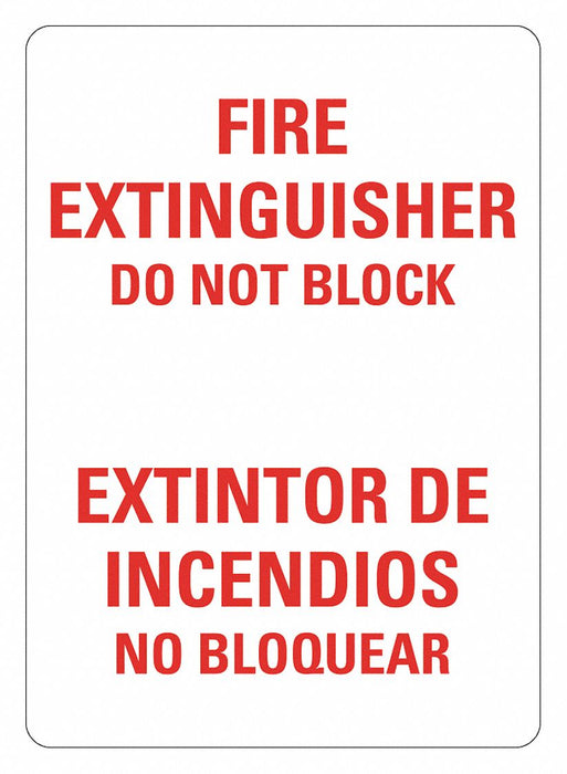 Fire Extinguisher Sign 14inx10in Plastic
