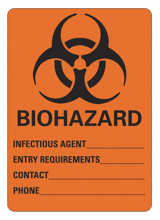 Biohazard Sign 14 in x 10 in Plastic