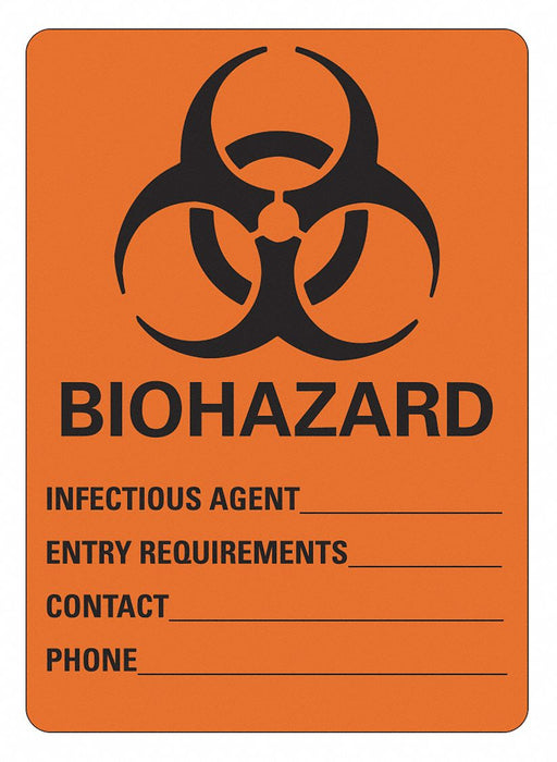 Biohazard Sign 14 in x 10 in Plastic