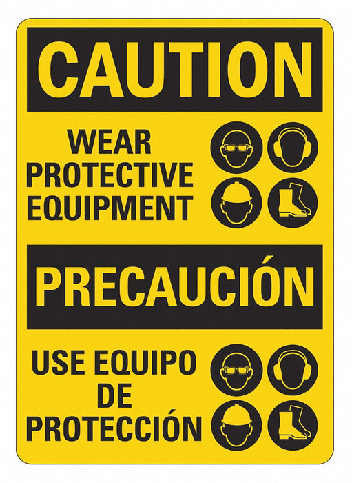 Caution Sign 14 inx10 in Plastic