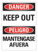 Danger Sign 14 in x 10 in Plastic