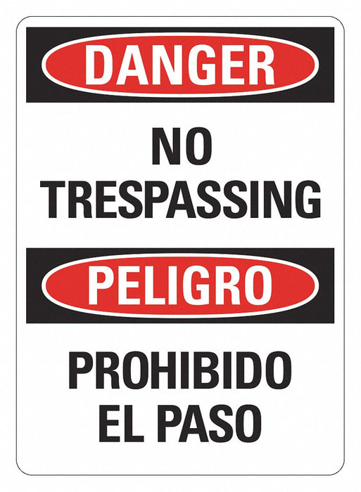 Danger Sign 14 inx10 in Plastic