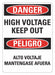 Danger Sign 14 inx10 in Plastic