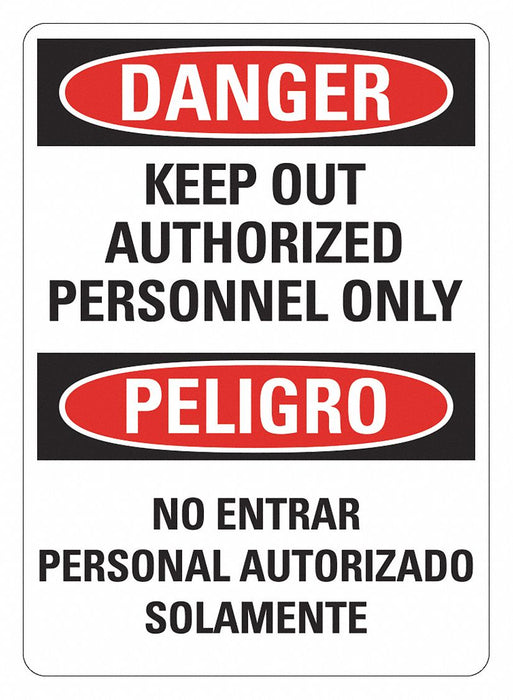 Danger Sign 14 inx10 in Plastic