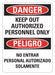 Danger Sign 14 inx10 in Plastic