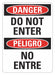 Danger Sign 14 inx10 in Plastic