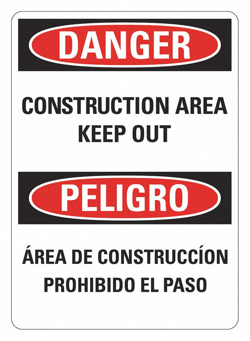 Danger Sign 14 inx10 in Plastic