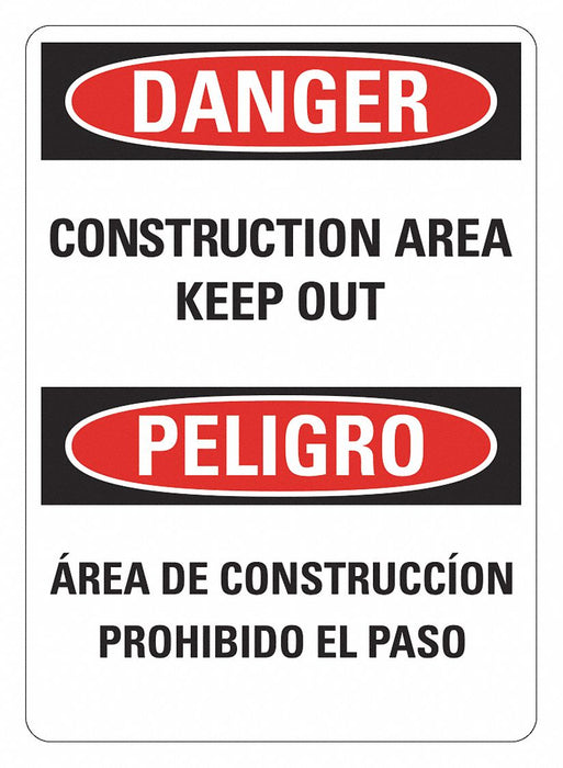 Danger Sign 14 inx10 in Plastic