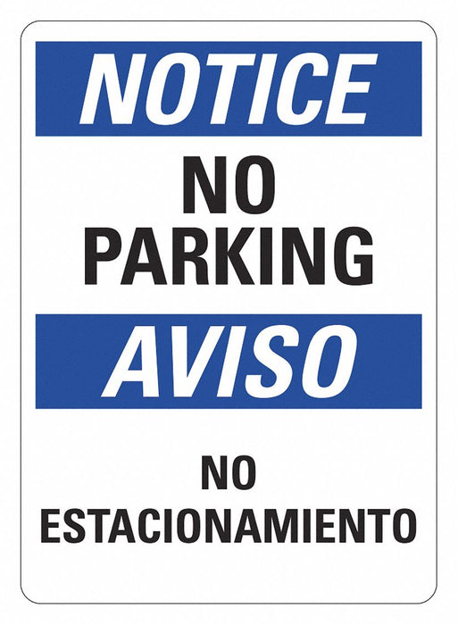 No Parking Sign 14inx10in NonPVC Polymer