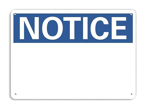 Eco Blank Sign Notice Sign 10x14in