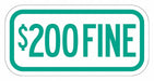 Fine Supplemental Parking Sign 6 x 12 
