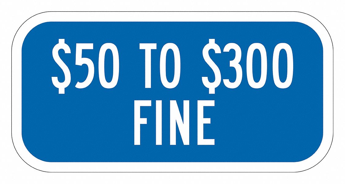 Fine Supplemental Parking Sign 6 x 12 