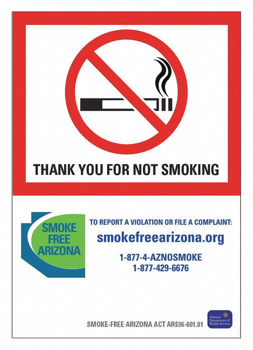 Rflct No Smoking Sign 10x7in Aluminum