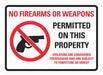 No Weapons Label 5inx7in Polyester PK2