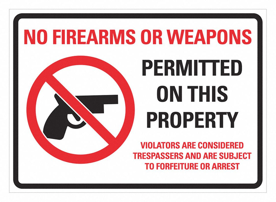 No Weapons Label 5inx7in Polyester PK2