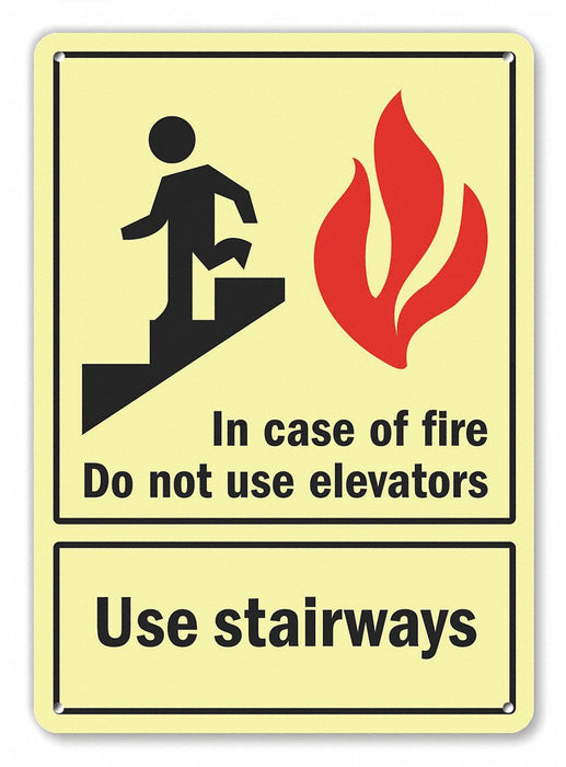 Aluminum Elevator Hazard Sign 10x7in